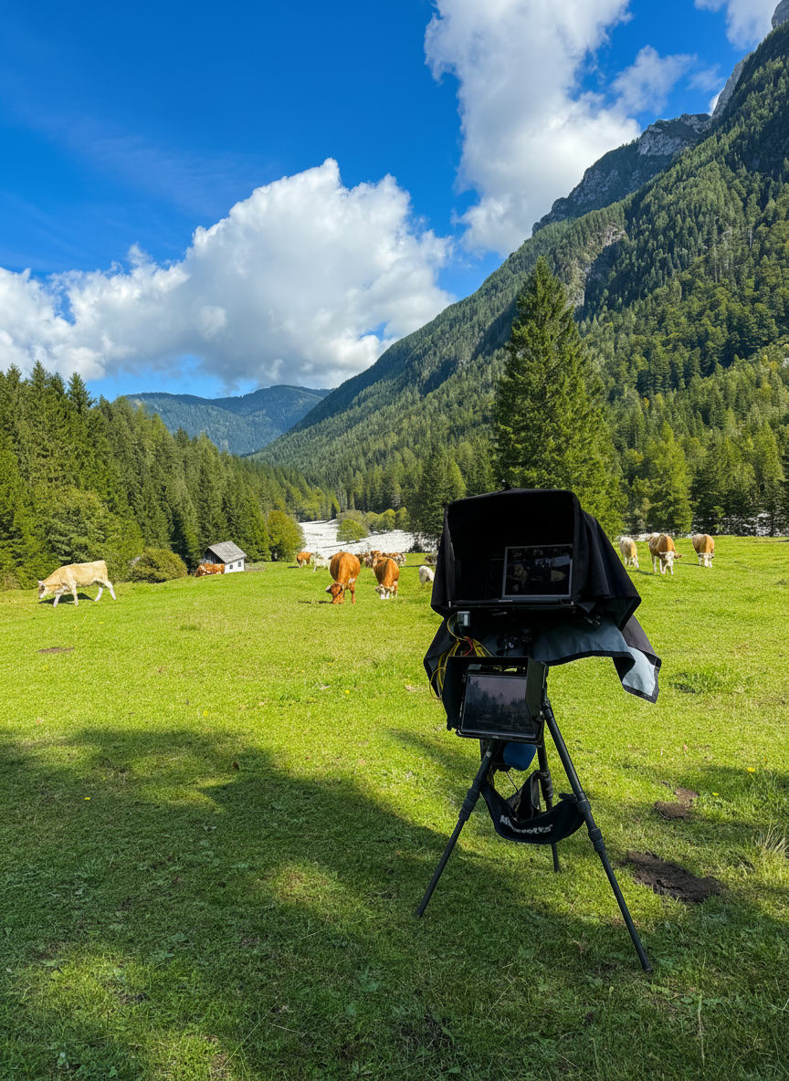 Capture station in alpine meadow