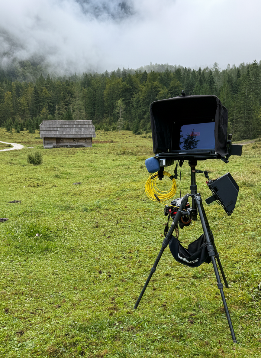 Tethered capture in misty alpine field